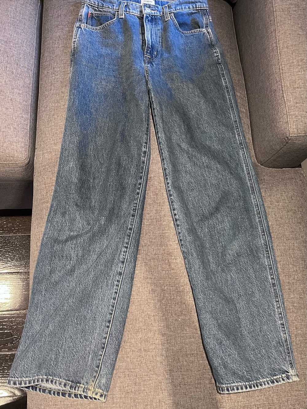 Sunday Best High Rose Medium Blue Wide Leg Jeans